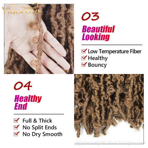 Vigorous attachments butterfly crochet faux locs jumbo braids for african hair wholesale pre stretched synthetic braiding hair
